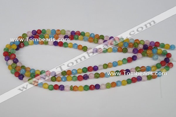 CKQ02 15.5 inches 6mm round matte dyed crackle quartz beads