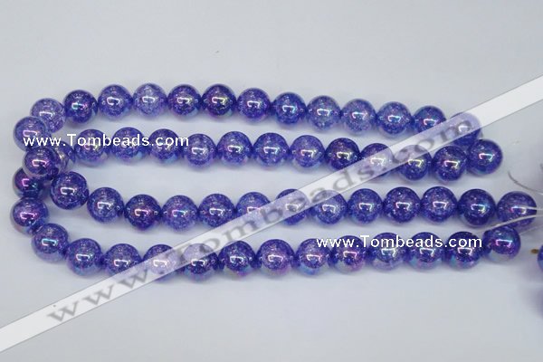 CKQ101 15.5 inches 6mm round AB-color dyed crackle quartz beads