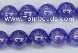 CKQ104 15.5 inches 12mm round AB-color dyed crackle quartz beads