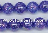 CKQ105 15.5 inches 14mm round AB-color dyed crackle quartz beads