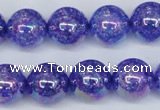 CKQ105 15.5 inches 14mm round AB-color dyed crackle quartz beads