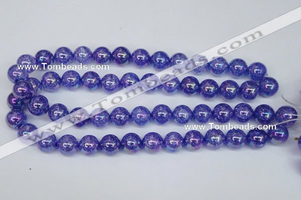 CKQ105 15.5 inches 14mm round AB-color dyed crackle quartz beads