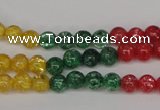 CKQ11 15.5 inches 6mm round dyed crackle quartz beads wholesale