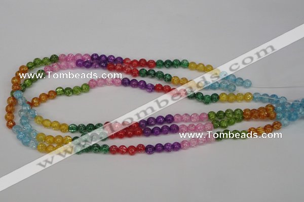 CKQ11 15.5 inches 6mm round dyed crackle quartz beads wholesale