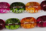 CKQ113 15.5 inches 14*18mm drum dyed crackle quartz beads