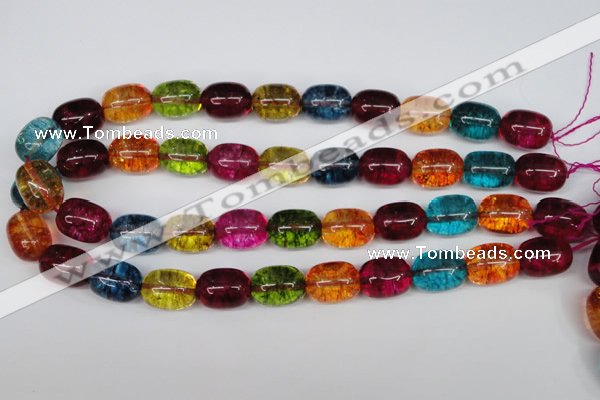 CKQ113 15.5 inches 14*18mm drum dyed crackle quartz beads