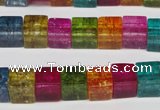 CKQ115 15.5 inches 8*8mm cube dyed crackle quartz beads