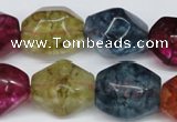 CKQ118 15.5 inches 15*20mm nuggets dyed crackle quartz beads