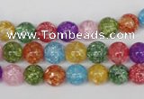 CKQ12 15.5 inches 8mm round dyed crackle quartz beads wholesale