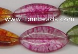 CKQ124 15.5 inches 15*30mm marquise dyed crackle quartz beads