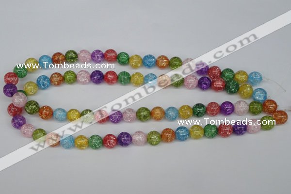 CKQ14 15.5 inches 10mm round dyed crackle quartz beads wholesale