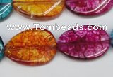 CKQ140 15.5 inches 20*30mm twisted oval dyed crackle quartz beads