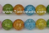 CKQ15 15.5 inches 12mm round dyed crackle quartz beads wholesale