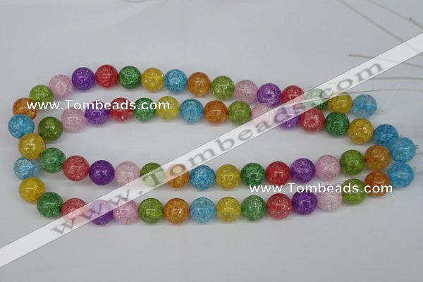 CKQ15 15.5 inches 12mm round dyed crackle quartz beads wholesale