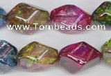 CKQ150 15.5 inches 15*20mm twisted rice AB-color crackle quartz beads