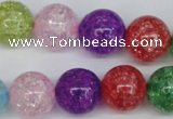 CKQ16 15.5 inches 14mm round dyed crackle quartz beads wholesale