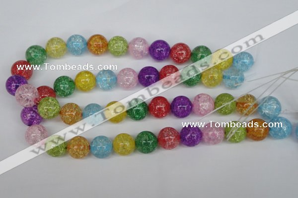 CKQ16 15.5 inches 14mm round dyed crackle quartz beads wholesale