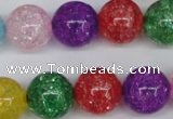 CKQ17 15.5 inches 16mm round dyed crackle quartz beads wholesale