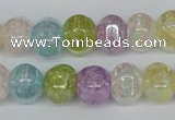 CKQ170 15.5 inches 10*13mm pumpkin AB-color crackle quartz beads