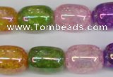 CKQ172 15.5 inches 13*18mm drum AB-color crackle quartz beads