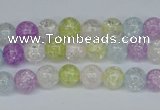 CKQ21 15.5 inches 6mm round dyed crackle quartz beads wholesale