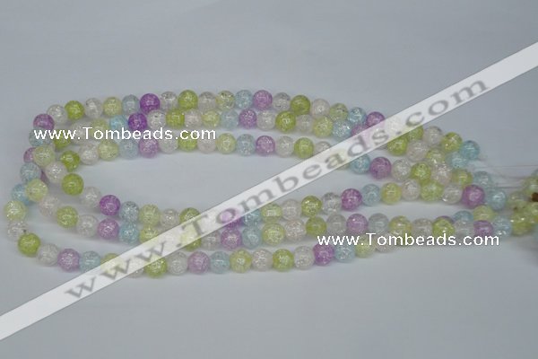 CKQ22 15.5 inches 8mm round dyed crackle quartz beads wholesale