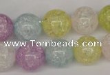 CKQ25 15.5 inches 14mm round dyed crackle quartz beads wholesale