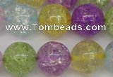 CKQ26 15.5 inches 16mm round dyed crackle quartz beads wholesale