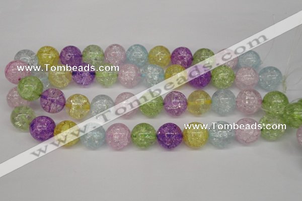 CKQ26 15.5 inches 16mm round dyed crackle quartz beads wholesale