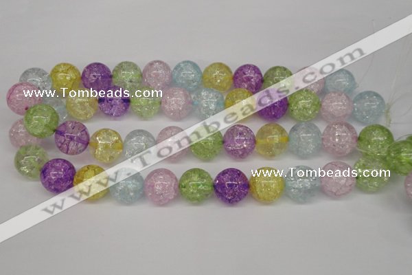 CKQ27 15.5 inches 18mm round dyed crackle quartz beads wholesale