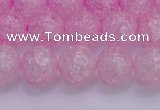 CKQ304 15.5 inches 12mm round dyed crackle quartz beads wholesale