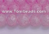 CKQ304 15.5 inches 12mm round dyed crackle quartz beads wholesale