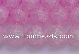 CKQ305 15.5 inches 14mm round dyed crackle quartz beads wholesale