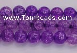 CKQ308 15.5 inches 6mm round dyed crackle quartz beads wholesale