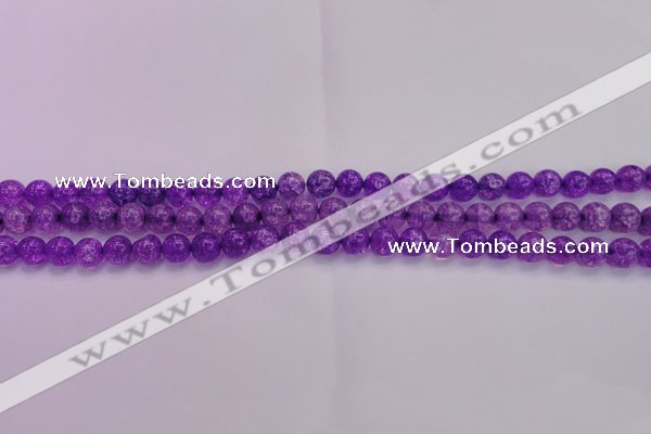 CKQ308 15.5 inches 6mm round dyed crackle quartz beads wholesale