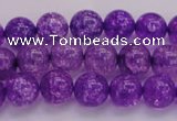 CKQ309 15.5 inches 8mm round dyed crackle quartz beads wholesale