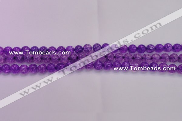 CKQ309 15.5 inches 8mm round dyed crackle quartz beads wholesale