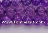 CKQ310 15.5 inches 10mm round dyed crackle quartz beads wholesale