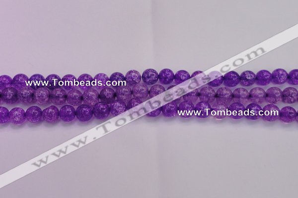 CKQ310 15.5 inches 10mm round dyed crackle quartz beads wholesale