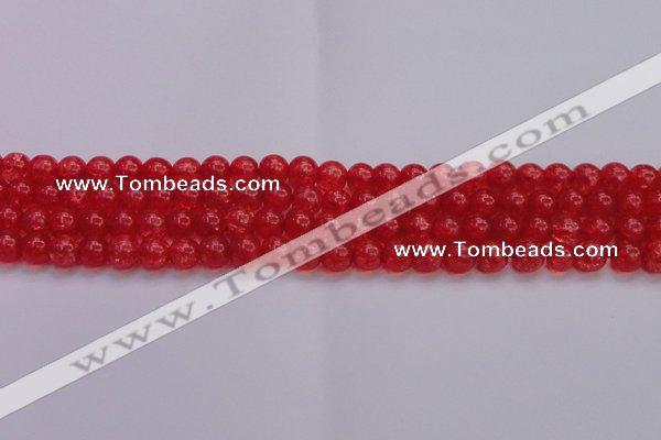 CKQ316 15.5 inches 8mm round dyed crackle quartz beads wholesale