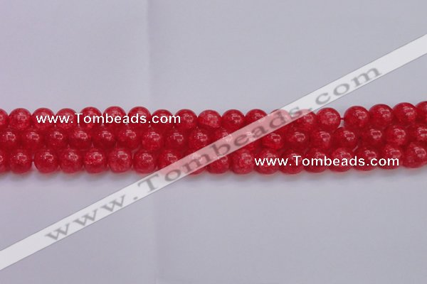 CKQ318 15.5 inches 12mm round dyed crackle quartz beads wholesale