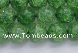 CKQ340 15.5 inches 14mm round dyed crackle quartz beads wholesale