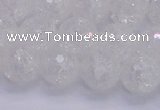 CKQ346 15.5 inches 12mm faceted round dyed crackle quartz beads