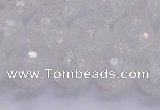 CKQ347 15.5 inches 14mm faceted round dyed crackle quartz beads