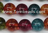 CKQ35 15.5 inches 14mm round dyed crackle quartz beads wholesale