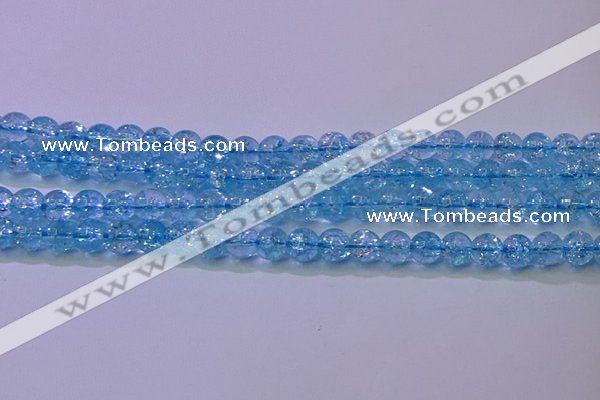 CKQ360 15.5 inches 4mm round dyed crackle quartz beads wholesale