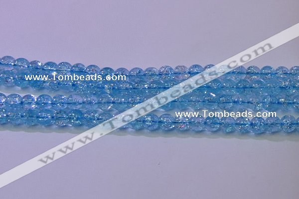 CKQ361 15.5 inches 6mm round dyed crackle quartz beads