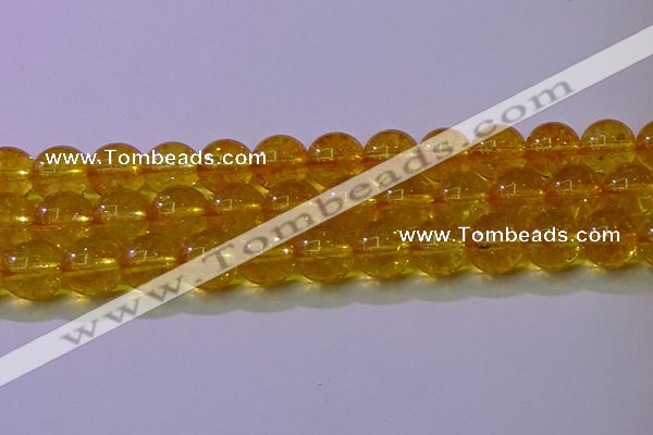 CKQ382 15.5 inches 8mm round dyed crackle quartz beads