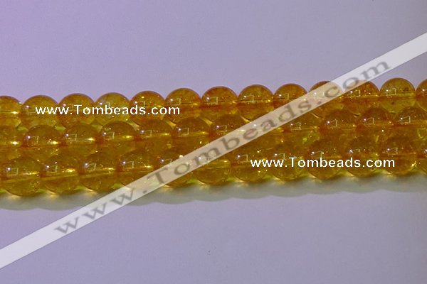 CKQ383 15.5 inches 10mm round dyed crackle quartz beads