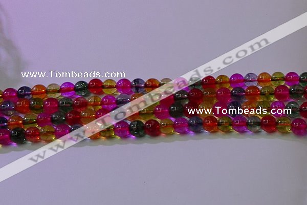 CKQ390 15.5 inches 4mm round dyed crackle quartz beads wholesale